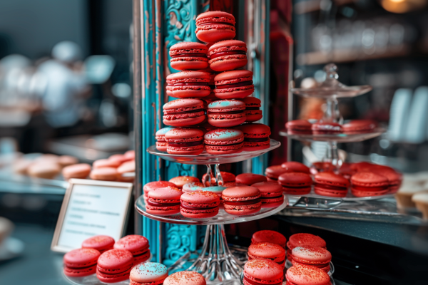 A Tower of Pink Macarons Cookies