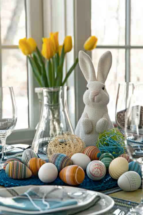 An Easter Bunny in an Easter Setting