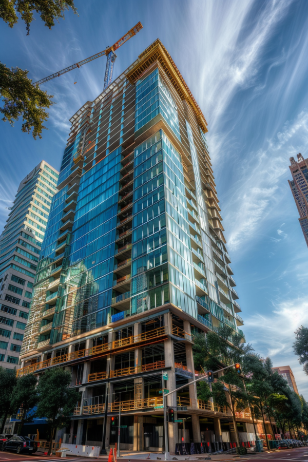 Beautiful Tall Architectural Building Under Construction