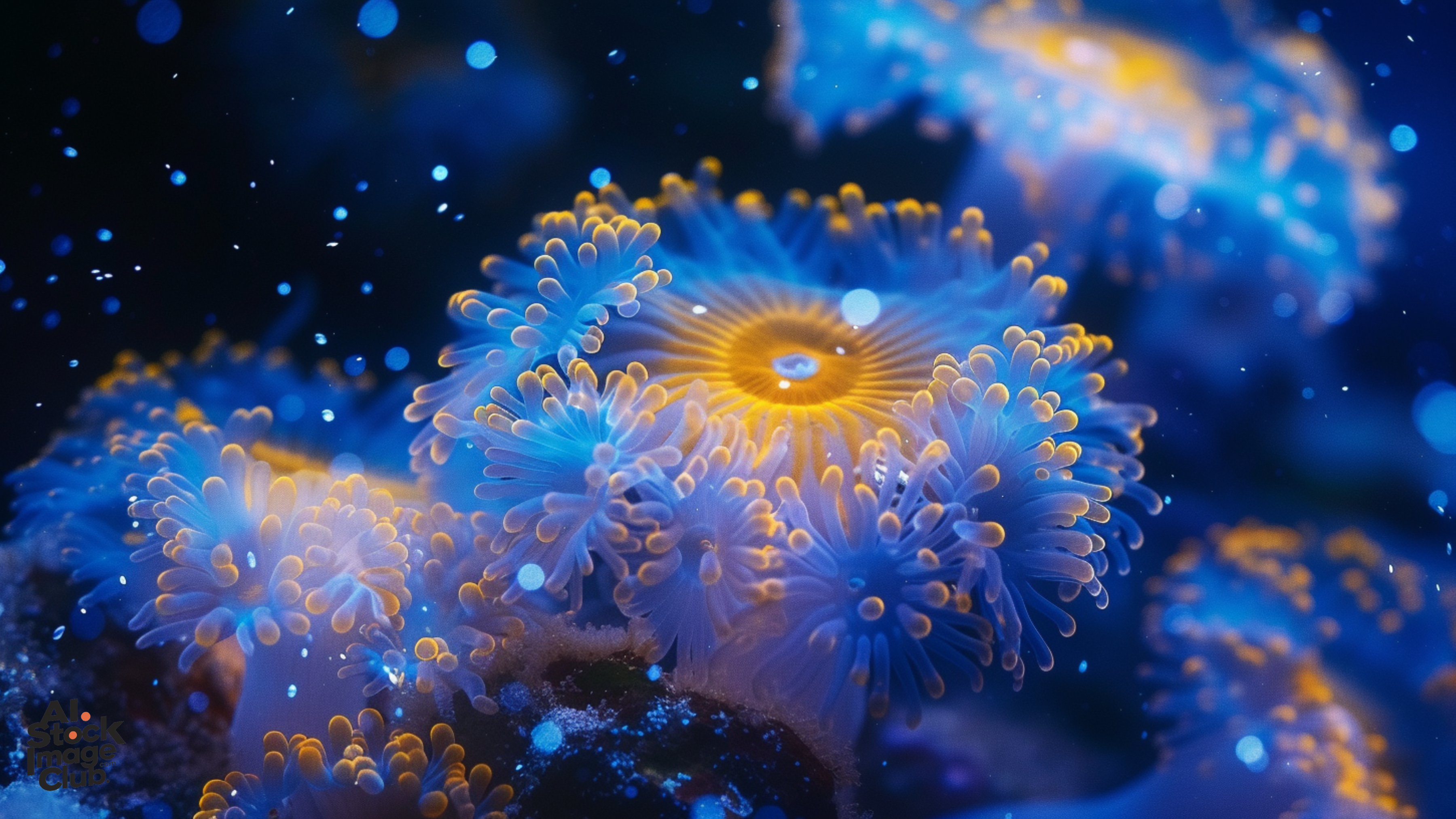 Spectacular Underwater Fireworks of Bioluminescence - Windows Wallpaper