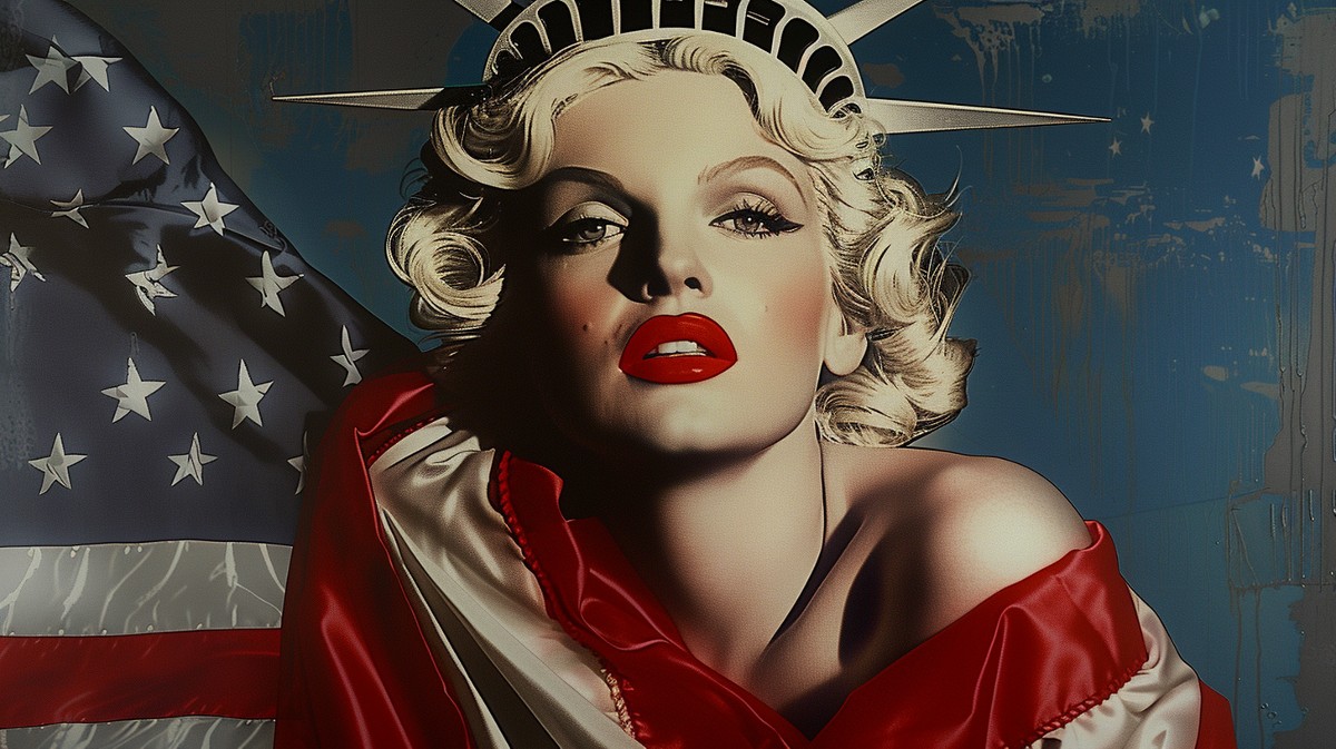 Monroe wrapped in USA Flag