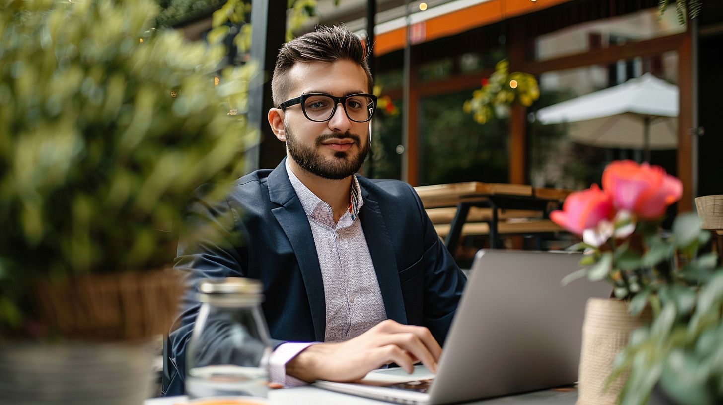 Young Aspiring Entrepreneur on his laptop