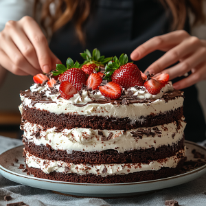 Strawberry Chocolate and Cream Cake