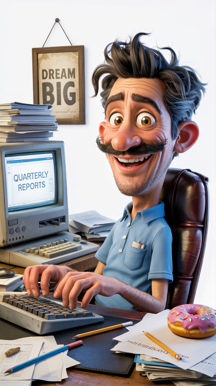 3d Rendering Depicts a Joval Man on Computer