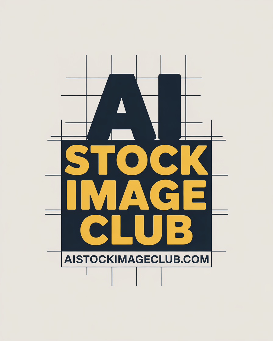 AI Stock Image Club in Yellow and Black Lettering Design – AI Generated Stock Image