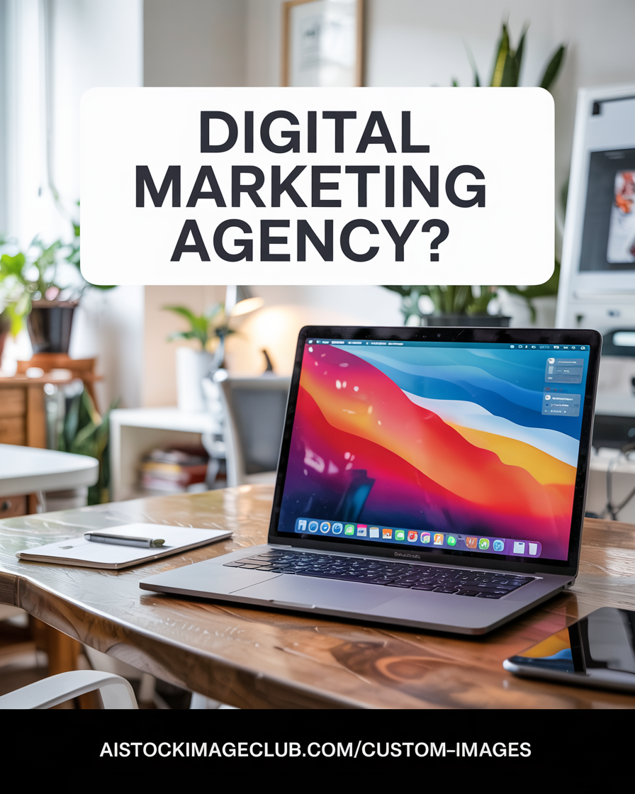 Digital Marketing Agency Ad Laptop on Desk