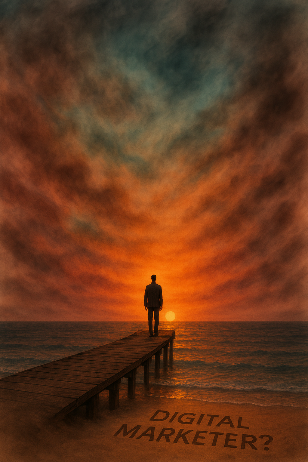 Digital Marketer with Man and of Pier AI Generated Stock Image