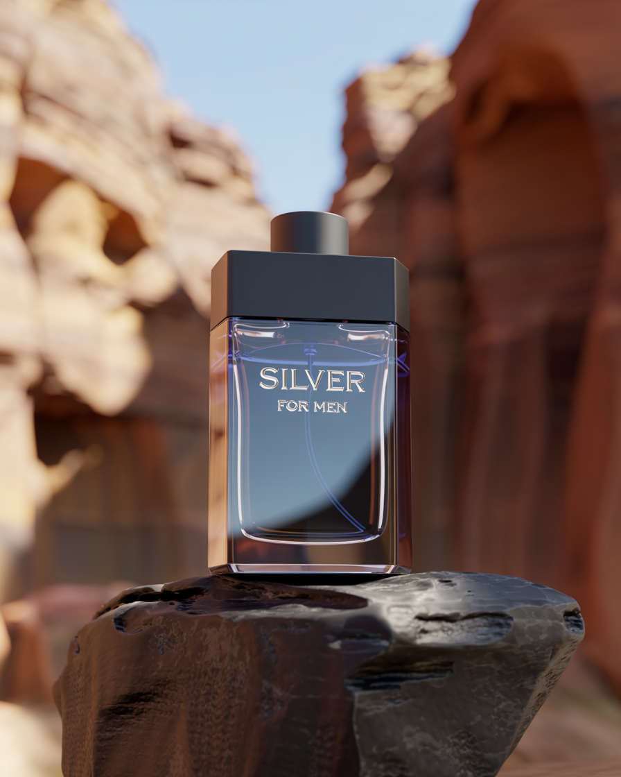 Silver for Men Fragrance AI Generated Stock Image