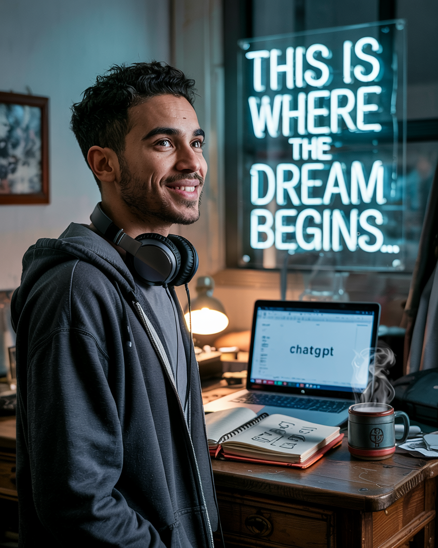 This Is Where The Dream Begins AI Generated Stock Image