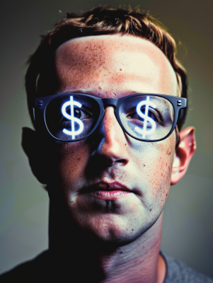 Mark Zuckerberg with glasses with Dollar